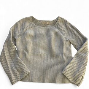 LOFT Light Gray Ribbed Sweater